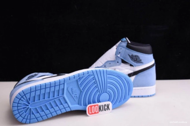 BLUE UNIVERSITY AIR 555088-134 WHITE BLACK HIGH RETRO 1 JORDAN 0801